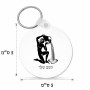 מחזיק מפתחות בצורת עיגול בעיצוב אישי עם השם שלך בעיצוב מזלות - דלי גודל המחזיק 5 × 5 ס"מ