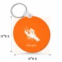 מחזיק מפתחות בצורת עיגול בעיצוב אישי עם השם שלך בעיצוב מזלות - סרטן גודל המחזיק 5 × 5 ס"מ