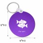 מחזיק מפתחות בצורת עיגול בעיצוב אישי עם השם שלך בעיצוב מזלות - דגים גודל המחזיק 5 × 5 ס"מ