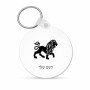 מחזיק מפתחות בצורת עיגול בעיצוב אישי עם השם שלך בעיצוב מזלות - אריה גודל המחזיק 5 × 5 ס"מ