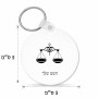 מחזיק מפתחות בצורת עיגול בעיצוב אישי עם השם שלך בעיצוב מזלות - מאזניים גודל המחזיק 5 × 5 ס"מ