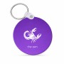 מחזיק מפתחות בצורת עיגול בעיצוב אישי עם השם שלך בעיצוב מזלות - עקרב גודל המחזיק 5 × 5 ס"מ