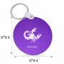 מחזיק מפתחות בצורת עיגול בעיצוב אישי עם השם שלך בעיצוב מזלות - עקרב גודל המחזיק 5 × 5 ס"מ