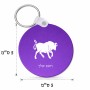 מחזיק מפתחות בצורת עיגול בעיצוב אישי עם השם שלך בעיצוב מזלות - שור גודל המחזיק 5 × 5 ס"מ