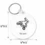 מחזיק מפתחות בצורת עיגול בעיצוב אישי עם השם שלך בעיצוב רוכב טרקטורונים גודל המחזיק 5 × 5 ס"מ