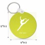 מחזיק מפתחות בצורת עיגול בעיצוב אישי עם השם שלך בעיצוב בלט גודל המחזיק 5 × 5 ס"מ