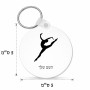 מחזיק מפתחות בצורת עיגול בעיצוב אישי עם השם שלך בעיצוב בלט גודל המחזיק 5 × 5 ס"מ