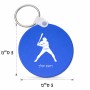 מחזיק מפתחות בצורת עיגול בעיצוב אישי עם השם שלך בעיצוב שחקן בייסבול גודל המחזיק 5 × 5 ס"מ