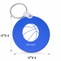 מחזיק מפתחות בצורת עיגול בעיצוב אישי עם השם שלך בעיצוב כדורסל גודל המחזיק 5 × 5 ס"מ
