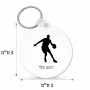 מחזיק מפתחות בצורת עיגול בעיצוב אישי עם השם שלך בעיצוב שחקן כדורסל גודל המחזיק 5 × 5 ס"מ