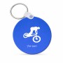 מחזיק מפתחות בצורת עיגול בעיצוב אישי עם השם שלך בעיצוב רוכב אופניים גודל המחזיק 5 × 5 ס"מ