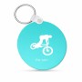 מחזיק מפתחות בצורת עיגול בעיצוב אישי עם השם שלך בעיצוב רוכב אופניים גודל המחזיק 5 × 5 ס"מ