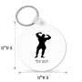 מחזיק מפתחות בצורת עיגול בעיצוב אישי עם השם שלך בעיצוב פיתוח גוף גודל המחזיק 5 × 5 ס"מ