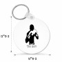 מחזיק מפתחות בצורת עיגול בעיצוב אישי עם השם שלך בעיצוב אגרוף גודל המחזיק 5 × 5 ס"מ