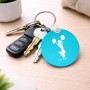 מחזיק מפתחות בצורת עיגול בעיצוב אישי עם השם שלך בעיצוב מעודדת גודל המחזיק 5 × 5 ס"מ