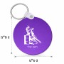 מחזיק מפתחות בצורת עיגול בעיצוב אישי עם השם שלך בעיצוב קאוגירל גודל המחזיק 5 × 5 ס"מ
