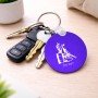 מחזיק מפתחות בצורת עיגול בעיצוב אישי עם השם שלך בעיצוב קאוגירל גודל המחזיק 5 × 5 ס"מ