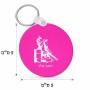 מחזיק מפתחות בצורת עיגול בעיצוב אישי עם השם שלך בעיצוב קאוגירל גודל המחזיק 5 × 5 ס"מ