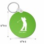 מחזיק מפתחות בצורת עיגול בעיצוב אישי עם השם שלך בעיצוב שחקן גולף גודל המחזיק 5 × 5 ס"מ