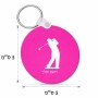 מחזיק מפתחות בצורת עיגול בעיצוב אישי עם השם שלך בעיצוב שחקן גולף גודל המחזיק 5 × 5 ס"מ