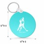 מחזיק מפתחות בצורת עיגול בעיצוב אישי עם השם שלך בעיצוב שחקן הוקי גודל המחזיק 5 × 5 ס"מ