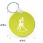 מחזיק מפתחות בצורת עיגול בעיצוב אישי עם השם שלך בעיצוב שחקן הוקי גודל המחזיק 5 × 5 ס"מ