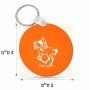 מחזיק מפתחות בצורת עיגול בעיצוב אישי עם השם שלך בעיצוב רוכב סוסים 2 גודל המחזיק 5 × 5 ס"מ