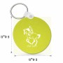 מחזיק מפתחות בצורת עיגול בעיצוב אישי עם השם שלך בעיצוב רוכב סוסים 2 גודל המחזיק 5 × 5 ס"מ