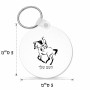 מחזיק מפתחות בצורת עיגול בעיצוב אישי עם השם שלך בעיצוב רוכב סוסים 2 גודל המחזיק 5 × 5 ס"מ