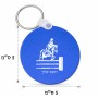 מחזיק מפתחות בצורת עיגול בעיצוב אישי עם השם שלך בעיצוב רוכב סוסים גודל המחזיק 5 × 5 ס"מ