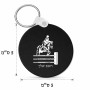 מחזיק מפתחות בצורת עיגול בעיצוב אישי עם השם שלך בעיצוב רוכב סוסים גודל המחזיק 5 × 5 ס"מ
