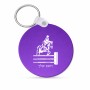 מחזיק מפתחות בצורת עיגול בעיצוב אישי עם השם שלך בעיצוב רוכב סוסים גודל המחזיק 5 × 5 ס"מ