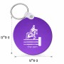 מחזיק מפתחות בצורת עיגול בעיצוב אישי עם השם שלך בעיצוב רוכב סוסים גודל המחזיק 5 × 5 ס"מ