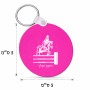 מחזיק מפתחות בצורת עיגול בעיצוב אישי עם השם שלך בעיצוב רוכב סוסים גודל המחזיק 5 × 5 ס"מ