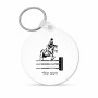 מחזיק מפתחות בצורת עיגול בעיצוב אישי עם השם שלך בעיצוב רוכב סוסים גודל המחזיק 5 × 5 ס"מ