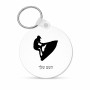 מחזיק מפתחות בצורת עיגול בעיצוב אישי עם השם שלך בעיצוב אופנוע ים גודל המחזיק 5 × 5 ס"מ