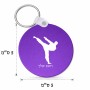 מחזיק מפתחות בצורת עיגול בעיצוב אישי עם השם שלך בעיצוב קרטה גודל המחזיק 5 × 5 ס"מ