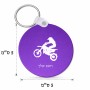 מחזיק מפתחות בצורת עיגול בעיצוב אישי עם השם שלך בעיצוב מוטוקרוס גודל המחזיק 5 × 5 ס"מ