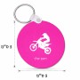 מחזיק מפתחות בצורת עיגול בעיצוב אישי עם השם שלך בעיצוב מוטוקרוס גודל המחזיק 5 × 5 ס"מ