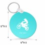 מחזיק מפתחות בצורת עיגול בעיצוב אישי עם השם שלך בעיצוב מוטוקרוס גודל המחזיק 5 × 5 ס"מ