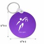מחזיק מפתחות בצורת עיגול בעיצוב אישי עם השם שלך בעיצוב כדורסל אולימפי גודל המחזיק 5 × 5 ס"מ