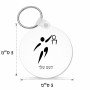 מחזיק מפתחות בצורת עיגול בעיצוב אישי עם השם שלך בעיצוב כדורסל אולימפי גודל המחזיק 5 × 5 ס"מ