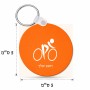 מחזיק מפתחות בצורת עיגול בעיצוב אישי עם השם שלך בעיצוב אופניים אולימפיים גודל המחזיק 5 × 5 ס"מ