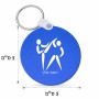 מחזיק מפתחות בצורת עיגול בעיצוב אישי עם השם שלך בעיצוב לוחמים אולימפיים גודל המחזיק 5 × 5 ס"מ