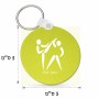 מחזיק מפתחות בצורת עיגול בעיצוב אישי עם השם שלך בעיצוב לוחמים אולימפיים גודל המחזיק 5 × 5 ס"מ