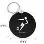 מחזיק מפתחות בצורת עיגול בעיצוב אישי עם השם שלך בעיצוב כדורגל אולימפי גודל המחזיק 5 × 5 ס"מ