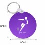 מחזיק מפתחות בצורת עיגול בעיצוב אישי עם השם שלך בעיצוב כדורגל אולימפי גודל המחזיק 5 × 5 ס"מ