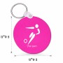 מחזיק מפתחות בצורת עיגול בעיצוב אישי עם השם שלך בעיצוב כדורגל אולימפי גודל המחזיק 5 × 5 ס"מ