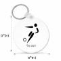 מחזיק מפתחות בצורת עיגול בעיצוב אישי עם השם שלך בעיצוב כדורגל אולימפי גודל המחזיק 5 × 5 ס"מ