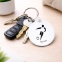 מחזיק מפתחות בצורת עיגול בעיצוב אישי עם השם שלך בעיצוב כדורגל אולימפי גודל המחזיק 5 × 5 ס"מ